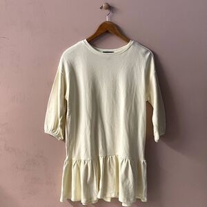 Forever 21 Cream French Terry Tunic Shirt Dress Size S NWT